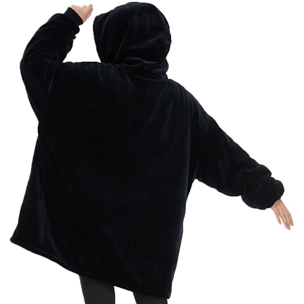 Snuggie Oversized Filt Hoodie Svart