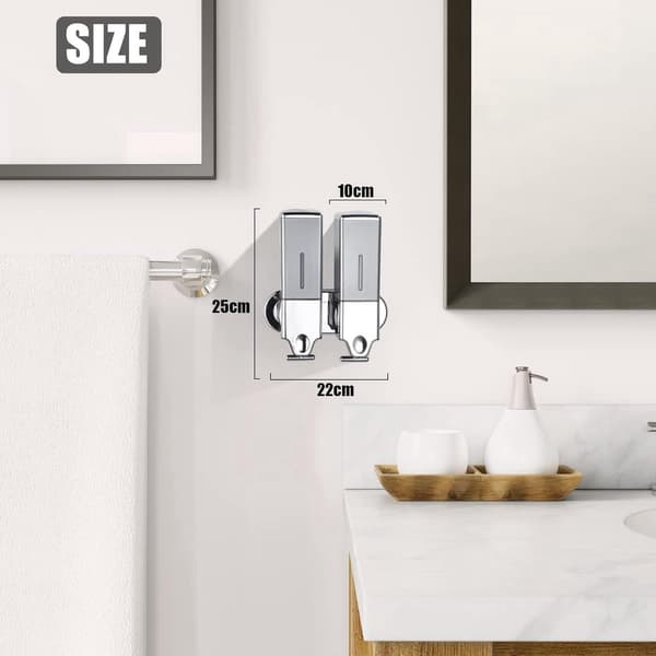 Väggmonterad Tvåldispenser - Tvåldispenser - Väggmonterad - 2 Behållare - 2x500ml