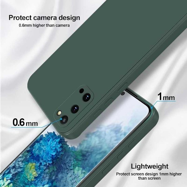 Samsung S20 Gummibelagt Mattgrönt Skal Kameraskydd Liquid - Grön