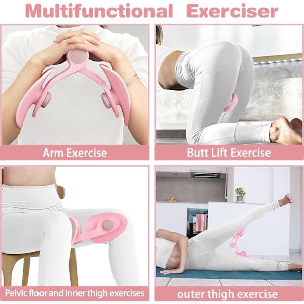 Lår- och bäckenbottentränare för kvinnor och män, muskeltränare för lår, träningsmaskin, träningsredskap för insida lår Pink