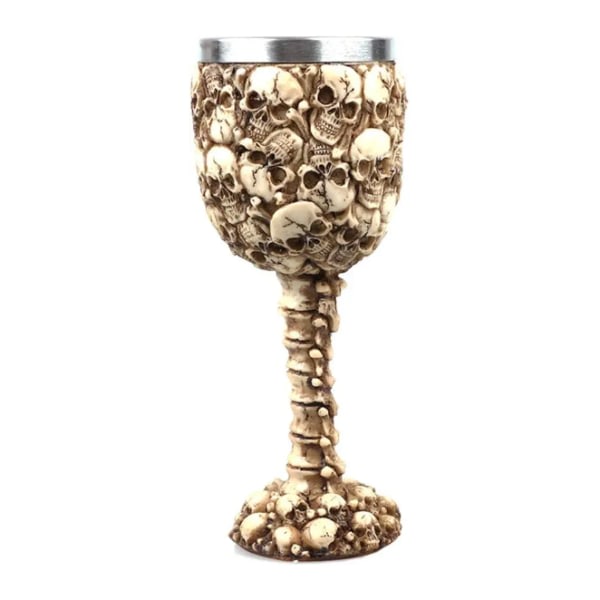 Vinglas med Skull Ossuary Column Chalice of Wine som sæt