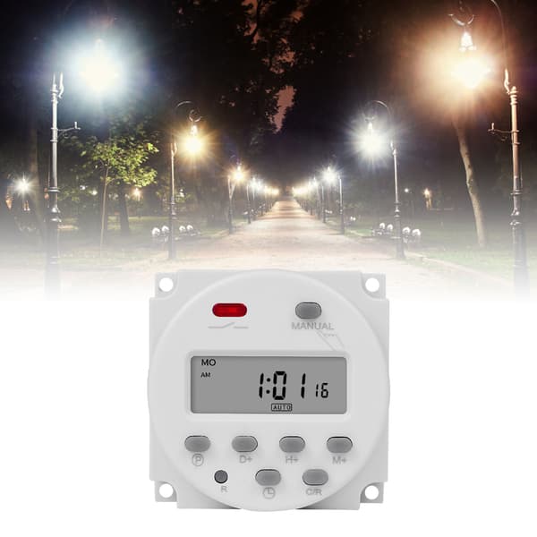 Mikrocomputer Strømforsyning Tidsstyring Smart Programmerbar Timer Switch Gadebelysning Nedtællings Switch 110V