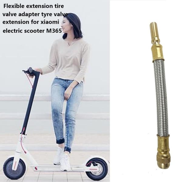 Metallflettet forlengelsesventiladapter til Xiaomi M365 Silver Silver