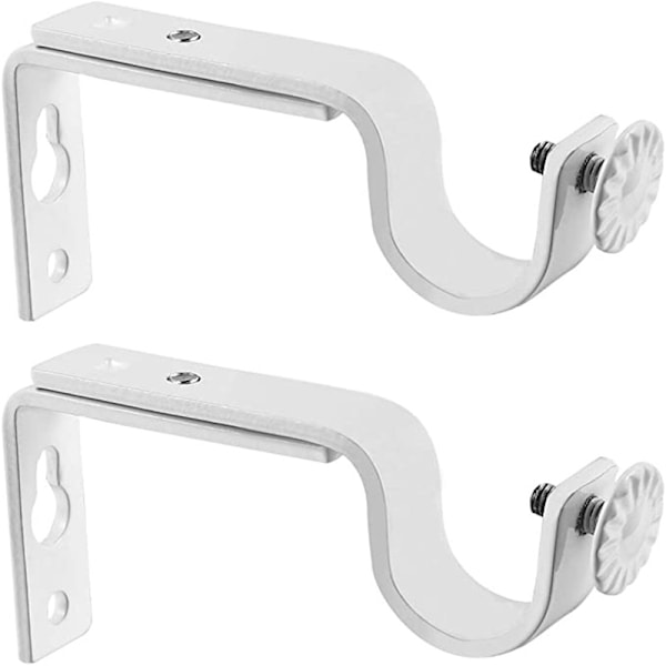 2 stk 18-22 mm Justerbare Gardinbeslag Gardinstangsbeslag (Hvid)