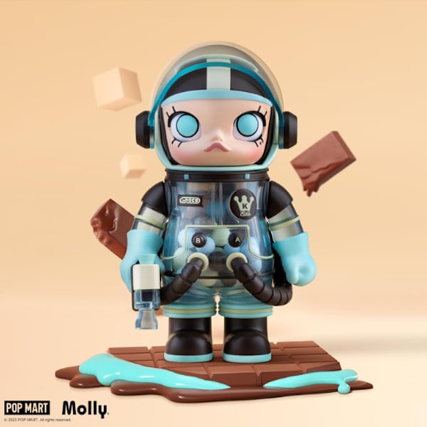 POP MART DIMOO Space Molly Series Figurer, Slumpmässigt Design Actiondockor, Heminredning, Födelsedagspresenter för Flickor och Pojkar (En Slumpmässig Blind Box)