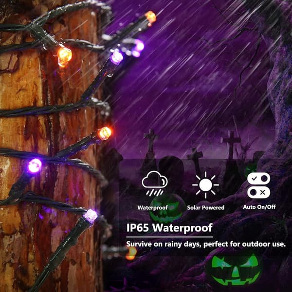Solcelle havelys, samlet 44 meter, 400 LED-lys - Halloween-lys - Halloween lyskæder