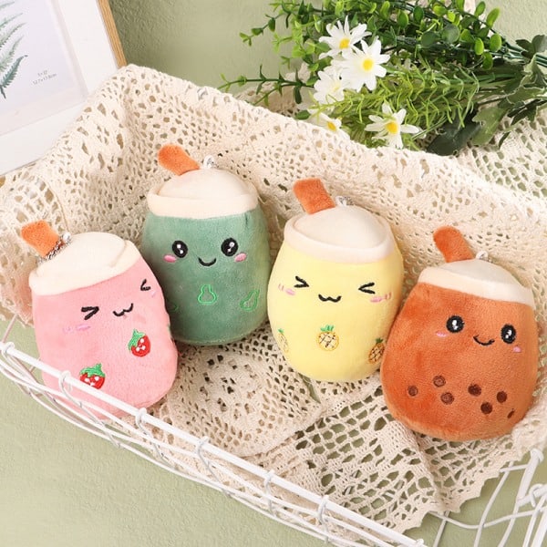 11CM Maitoteekuppimaisen Plussinen Avaimenperä Kawaii Piirretty Pehmeä Täytetty D Vaaleanpunainen onesize Vaaleanpunainen Pink onesize