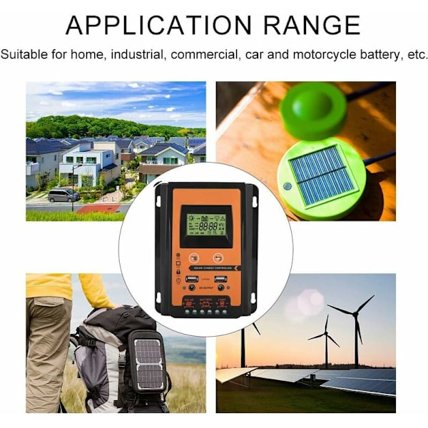 MPPT Solcelleladeregulator 12V/24V Solpanel Batteriregulator