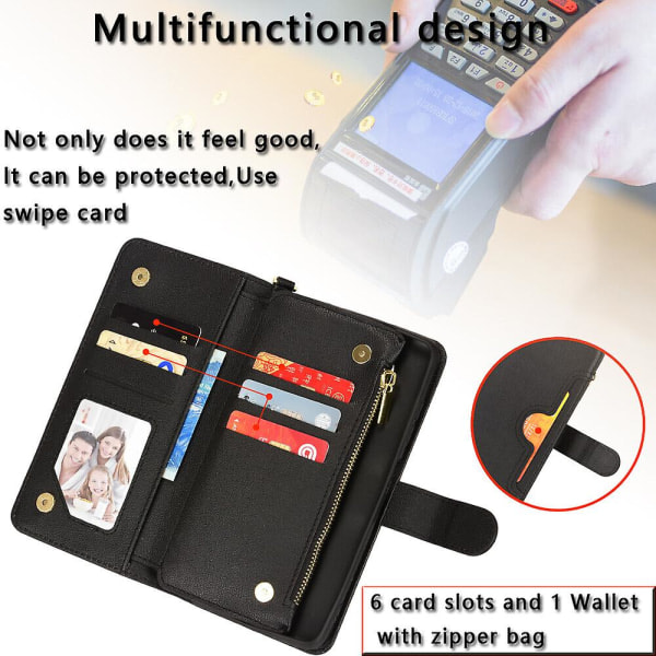 Kompatibel med Samsung Galaxy A32 5g Etui Cover Magnetisk pung Premium læder kortholder Beskyttende etui szq