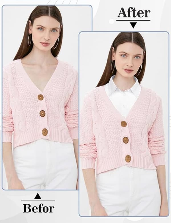 Sett med 2 blusekraver for kvinner - Avtakbar spiss krage Basic - Krager for kvinner