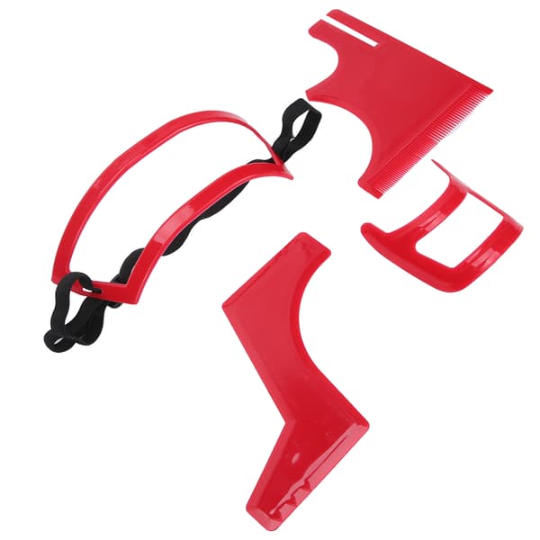 Beard Shaping Tool Kit Beard Styling Hairline Trimming Grooming Red Plastic Beard Template Set