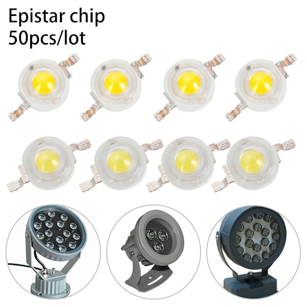 50 stk LED lampeperler 1W 2W 3W HVID 3W 3W hvid white 3W-3W