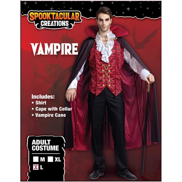 Renæssance & Middelalderlig Uhyggelig Deluxe Vampyr Kostume Til Halloween Mænds Rollespil Synder & Cosplay Röd S