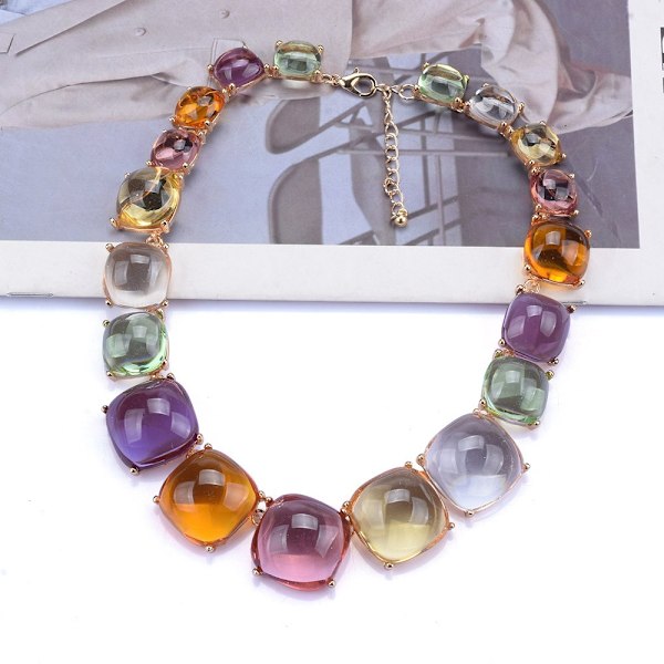 Choker Halskjede Dame Smykker FARGERIKT SETT FARGERIKT SETT colorful set colorful set