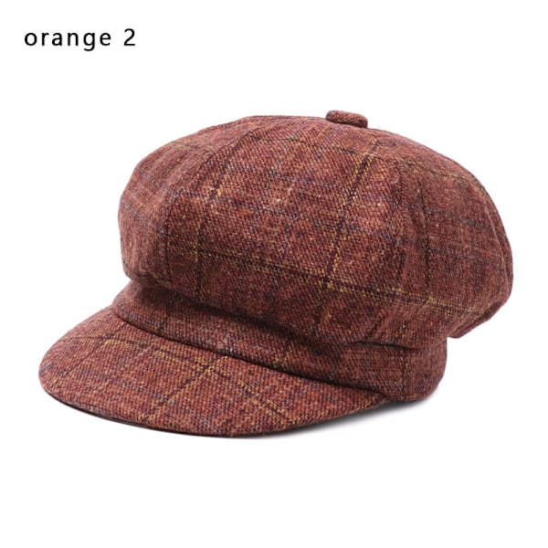 Åttkantiga Cap Hattar Målare Newsboy Kepsar Dam Basker ORANGE orange 2