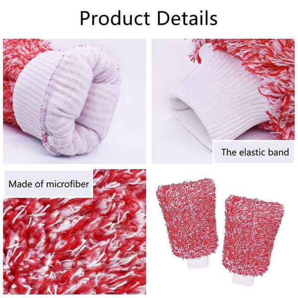 Mikrofiber Biltvättshandske Rengöringshandskar Utrustning Svampar, 2-pack Professionell Repfri