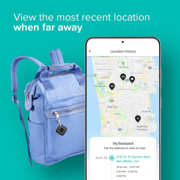 Bluetooth Tracker, Key Finder och Item Locator för nycklar, väskor och mer, Arbeta med Find My, Phone Finder iOS-kompatibel svart