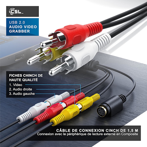 Optageboks Audio Video Konverter Optagelse USB 2.0 Audio