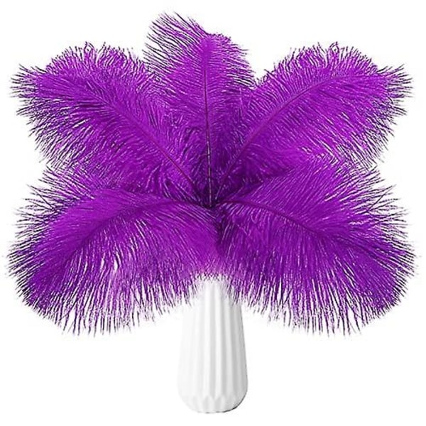 20 stk Naturlige Bulk Strutsefjær - Perfekt Purple