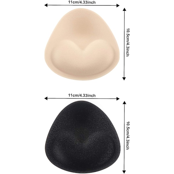 3 Pairs of Bra Pads, Triangular Breathable Bra Inserts, Removable Comfortable Pads for Women and Girls