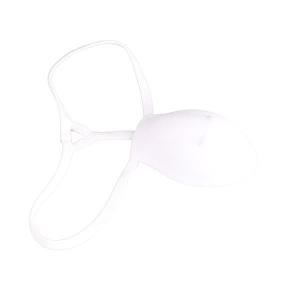 Bulge Cup Mjuk Polyester Bomull Stereo Form Bulge Täckande Underkläder Cup med Rem Vit M