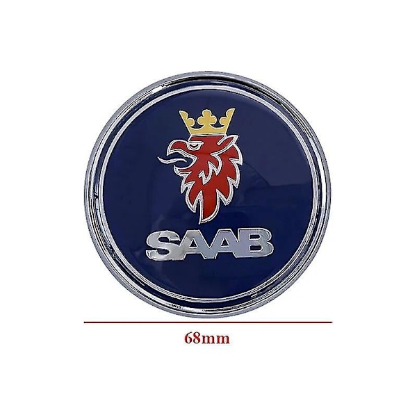 68mm 2 3 Pins Saab Bil Forreste Hætte Motorhjelm Emblem Bagklap Bumper Badge Til Saab 9 3 9 5 9-3 9-5 Saab Emblem Dekal Tilbehør Y Front Black