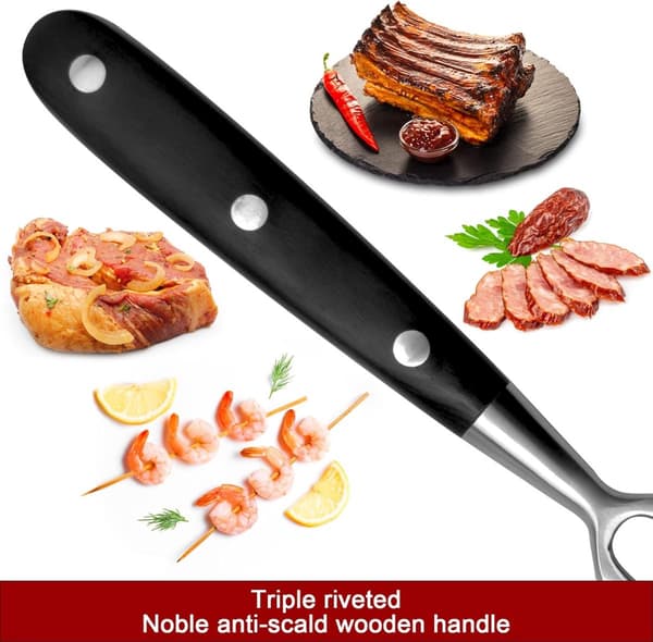 Vaffelgaffel - Kødgiffel - Rustfrit stål - Marshmallowspyd - Serveringsgaffel - 30 cm