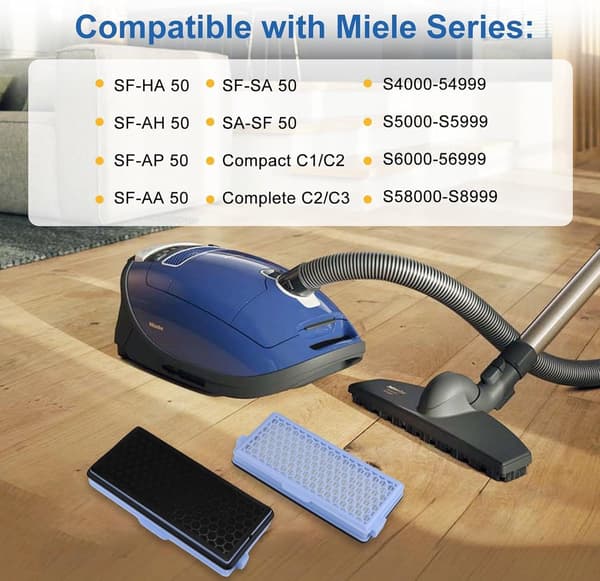 Aktivt HEPA-filtersæt 2 stk. Egnet til Miele Classic Compact C1, Complete C2 & C3
