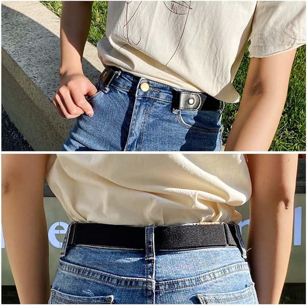 5 stk. - spændeløse bælter - elastisk taljebånd - spændeløse elastiske bælter - justerbar unisex