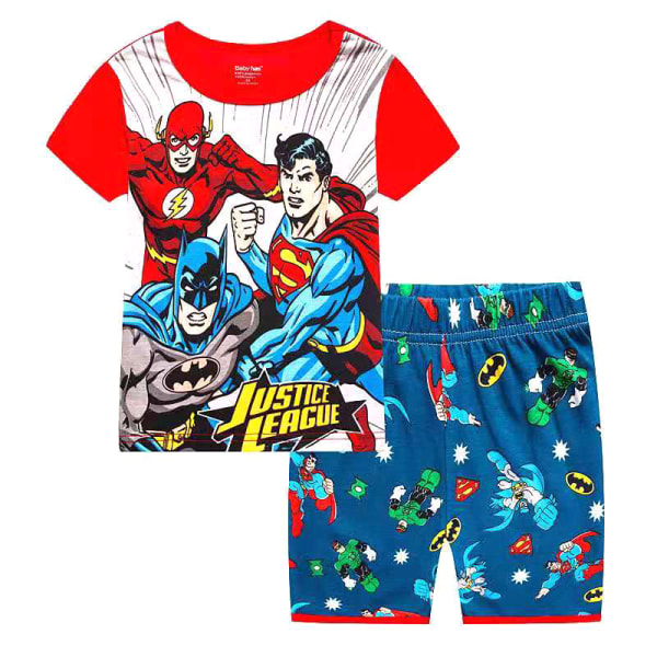 Barn Pojkar Pyjamas Set Tecknad T-shirt Shorts Nattkläder Outfit Marvel Tre Hjältar 90cm