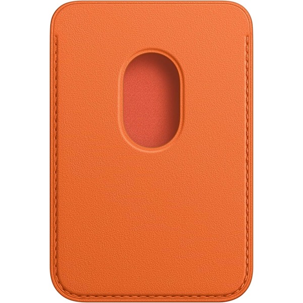 Ocean Apple Lær Kortetui med MagSafe for iPhone - Oransje