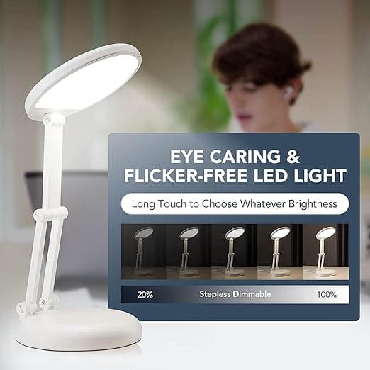 1 sammenleggbar LED-bordlampe, trådløs, rosa