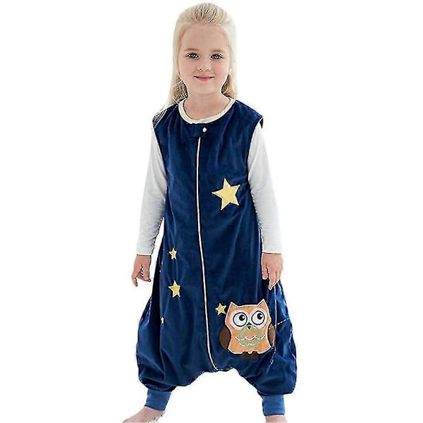 Sovsäck för barn med ben Mjuka pyjamastjejer Pojkar Sovsäck Mörkblå Dark blu Dark blue S(1 to 3 Jahre)