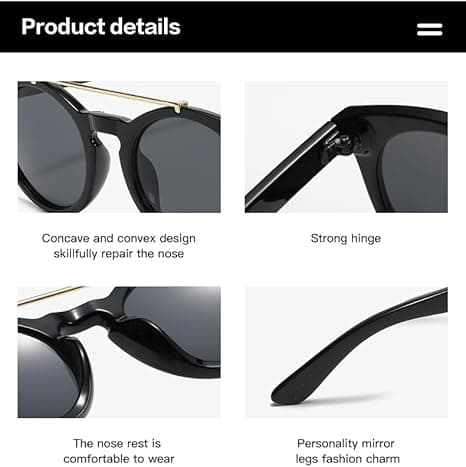Retro 70'er Aviator Polariserede Solbriller Sort stel lyse teblade Black frame light tea leaves