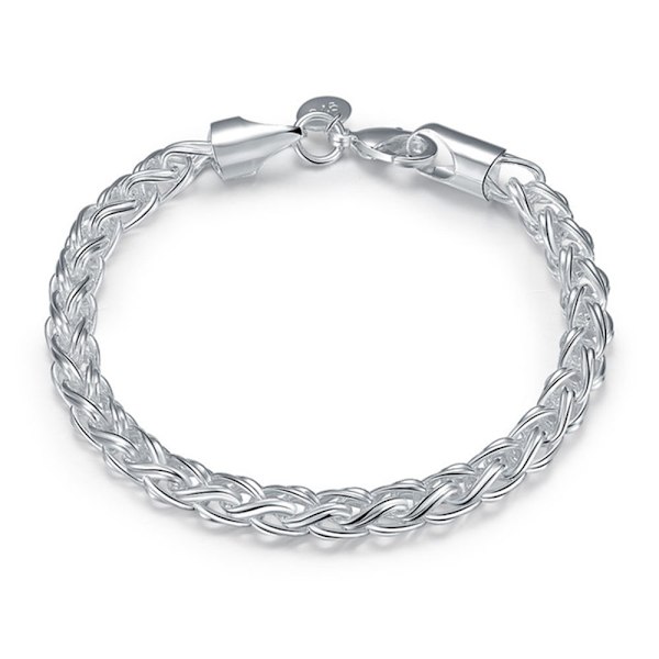 Grossist 925 Silver Armband för Män och Kvinnor med Kedja Högkvalitativt Smycke Alla Hjärtans Dag Present Vacker och Elegant 4MM width