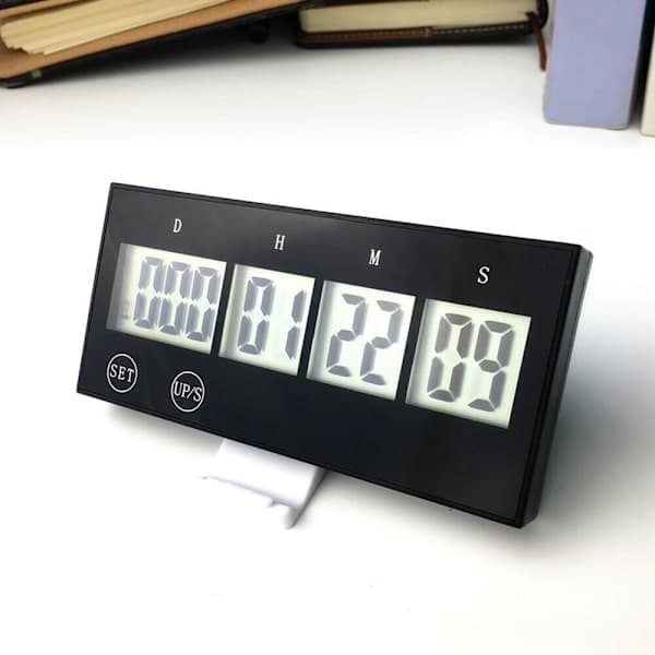 999 Dages Nedtællingsur Elektronisk Digital Timer SORT Sort Sort Black