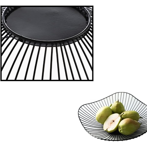 1 Styk Frugtkurv (Sort) Dekorativ Frugtkurv Sort Metal