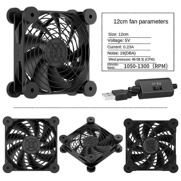 Dator PC Chassi Fläkt USB Driven 5V Tyst Chassikylare B