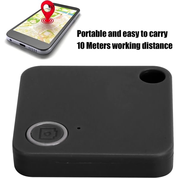 Bluetooth Anti-tabt nøglesøger, tabt genstand Locator Device, Pet Wallet Tyverialarm (sort)