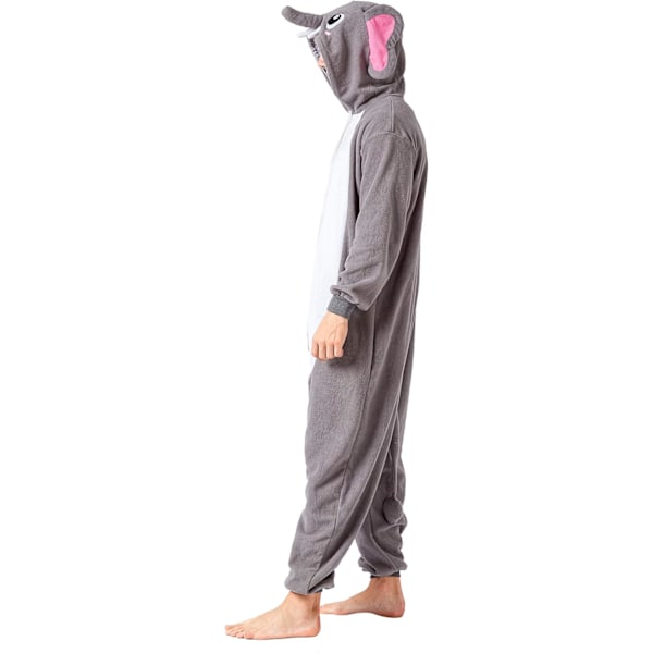 Unisex voksen pyjamas plys onesie en del elefant dyrekostume XL