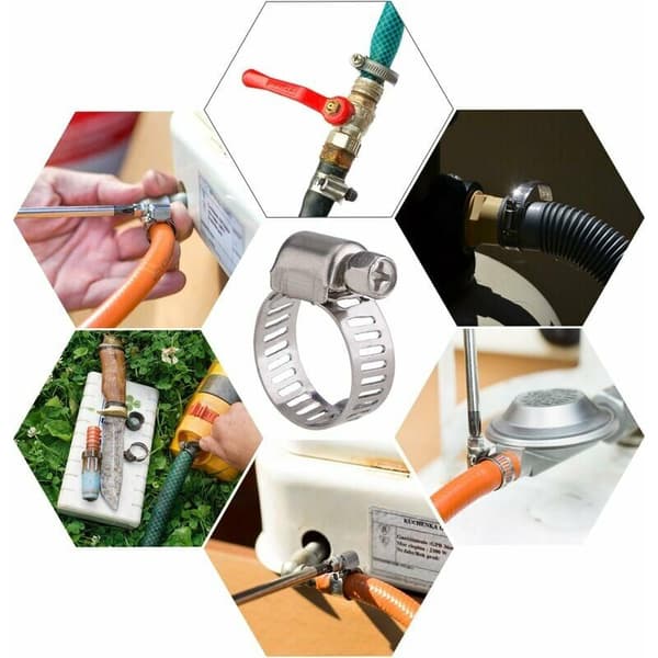 12 (10-16mm) Galvaniserte Rustfrie Slangeklemmer 201 Multi-Spe