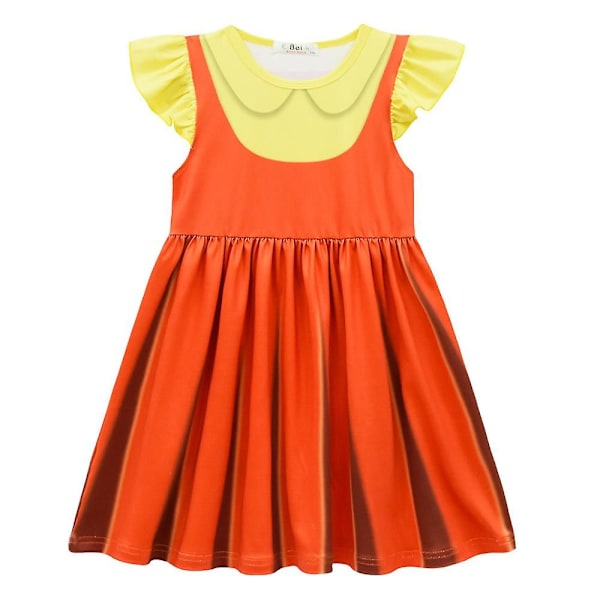 Lasten Kalmaripeli Lyhythihainen Pliseerattu Mekko Juhla Cosplay-asu 6-7 vuotta 7-8years