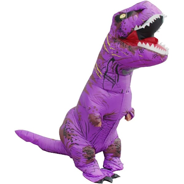 Ilmapuku Tyrannosaurus Rex - Dinosaurin Puku Halloweeniin Aikuisten Asun (Violetti) Purple