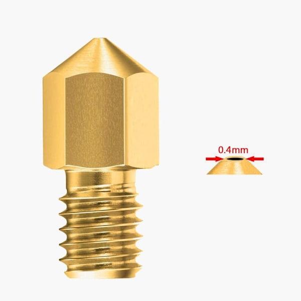 25 stk. 0,4 MM Ender 3 Dyse MK8 3D-printer Ekstruder Dyse