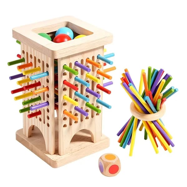 3-i-1 Montessori Träpinnespel 3-i-1