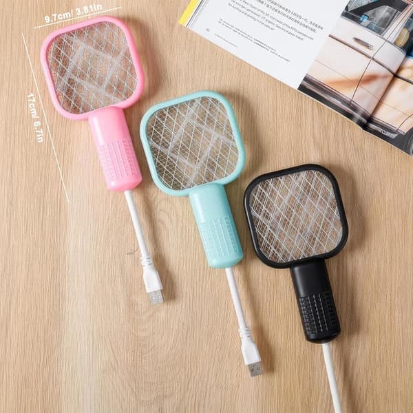 2-i-1 Elektrisk Flugsmälla - 4-pack - USB Uppladdningsbar - Mini Elektrisk Flugsmälla