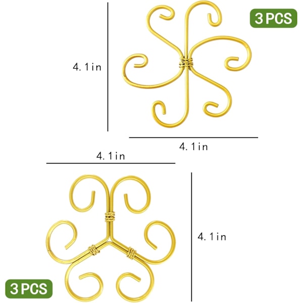 6-pack Monstera Växtstöd Kit - Rostfritt Växtstöd, Bladklämmor (3 Hjärtformade + 3 Blomdesign) Lättanvänd Skonsam Gripteknik