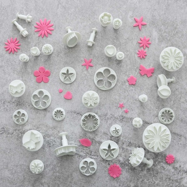 Sommerfugler, Blomster, Blader Utstikkere 33stk | Plunger White