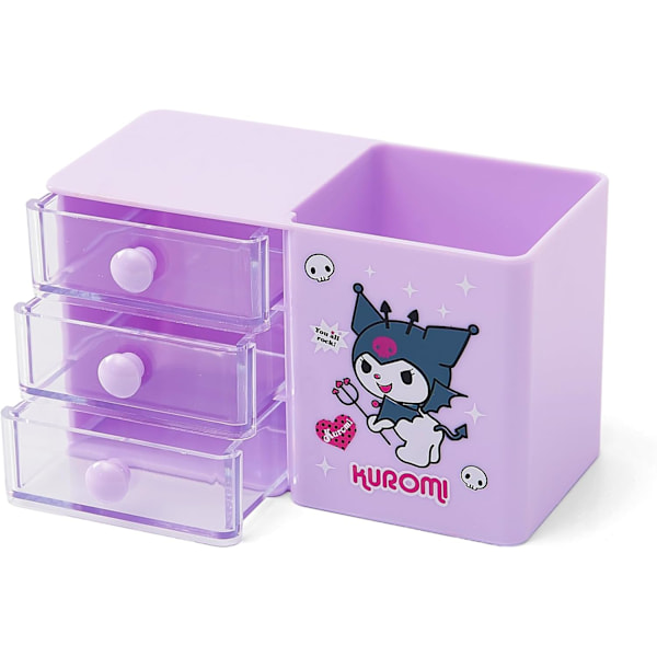 Anime Kuromi Työpöydän Säilytys Penkkikotelo Pöydälle Söpö Kynäkuppi Purkki Meikkisivellinteline Mini Laatikko