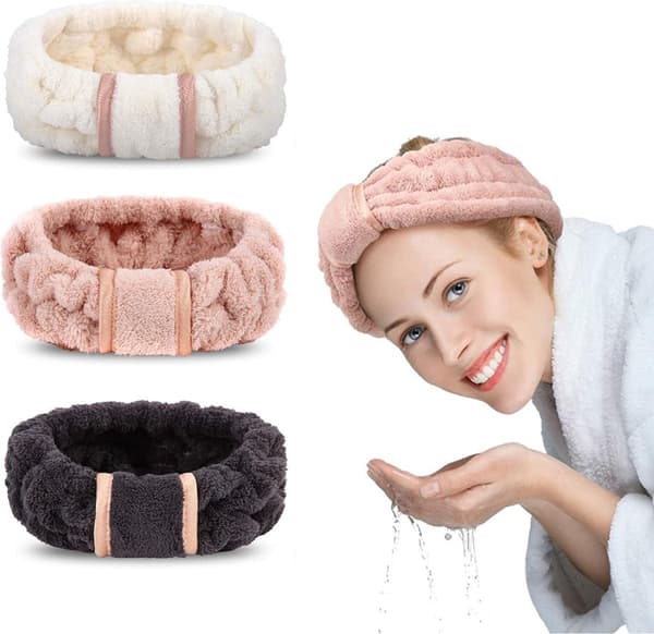 Headb&s - Sett med 3 - Elastisk - Ansikts Headb&s - Sminke Headb&s - Kosmetisk Headb& - Spa Headb&